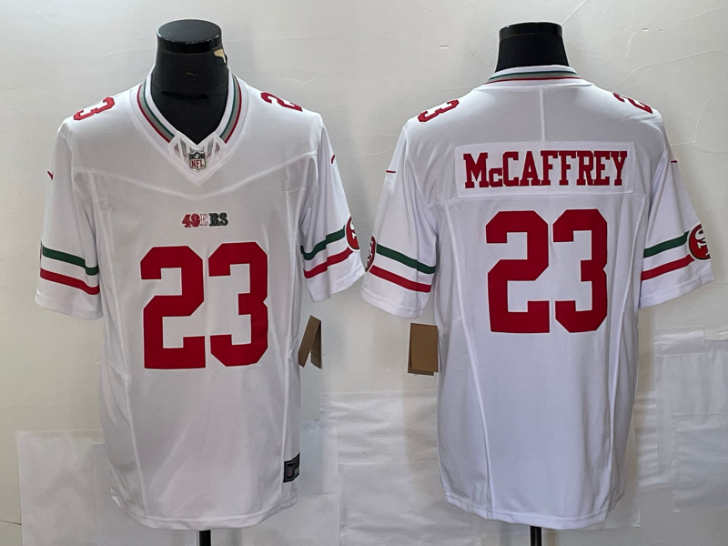 Men's San Francisco 49ers Christian McCaffrey #23 White Jersey